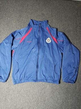 Vintage Reebok Chivas De Guadalajara Blue Zip Up Windbreaker Jacket Size L
